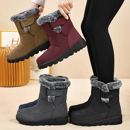Woman Winter Boots Ankle Low Heels Botas Mujer Waterproof Warm Snow Boots Women's Boots Faux Fur Long Plush Snow Boots