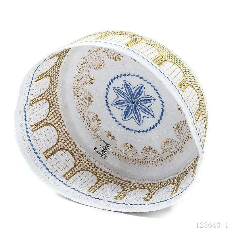 Muslim Embroidered Cotton Prayer Cap