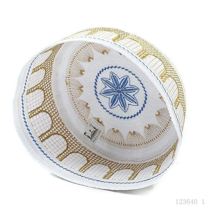 Muslim Embroidered Cotton Prayer Cap