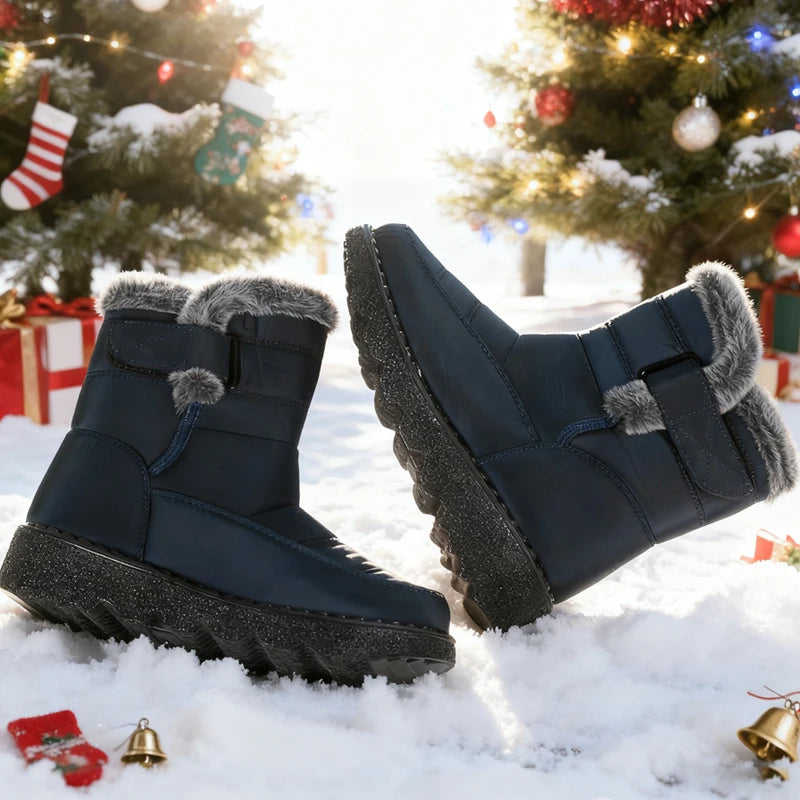 Woman Winter Boots Ankle Low Heels Botas Mujer Waterproof Warm Snow Boots Women's Boots Faux Fur Long Plush Snow Boots