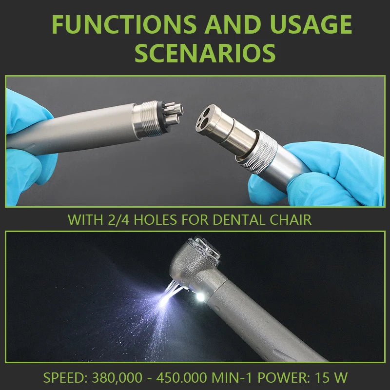 Dental LED High Speed Handpiece E-Generator Push Button