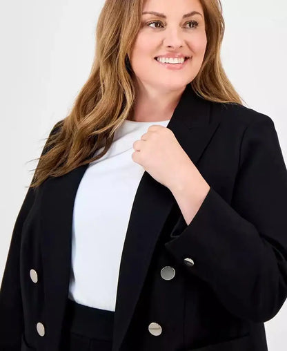 Anne Klein | Plus Size Faux Double-Breasted Jacket