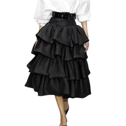 Women Fashion Falbala Layered Elegant Party Evening Skirts