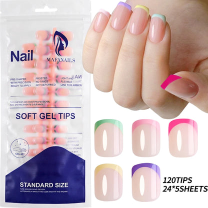 French Square Press-On Nails Set
