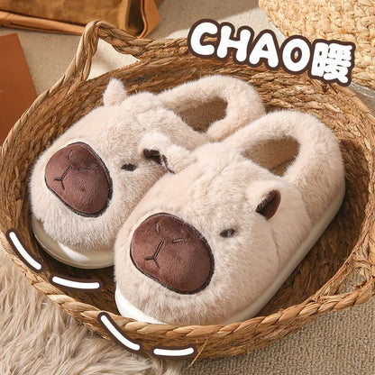 Capybara Plush Winter Slippers