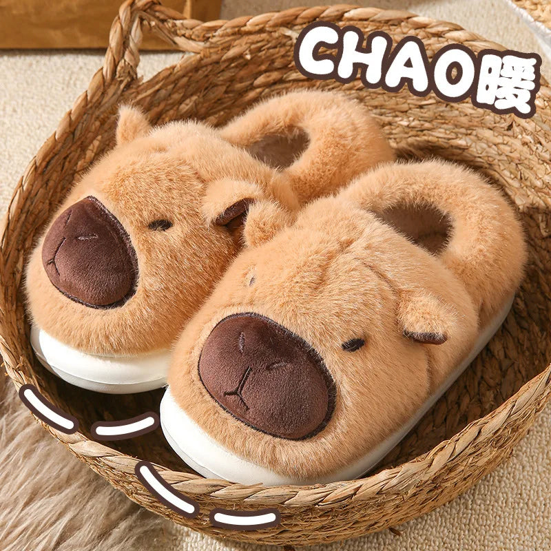 Capybara Plush Winter Slippers