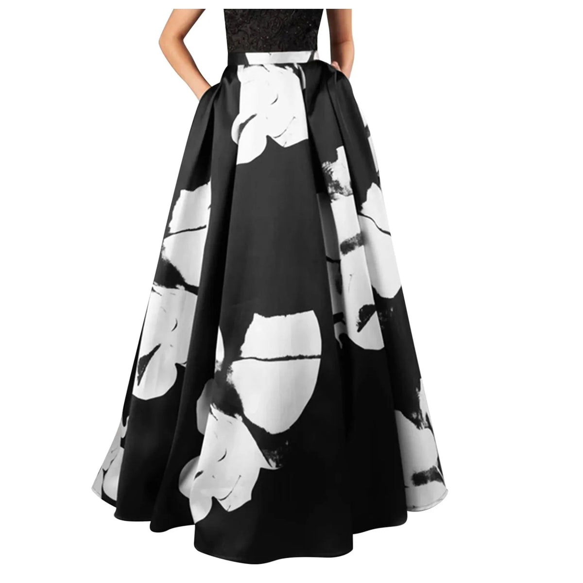 Women's Boho Skirt Vintage High Waist Large Swing Maxi Skirt