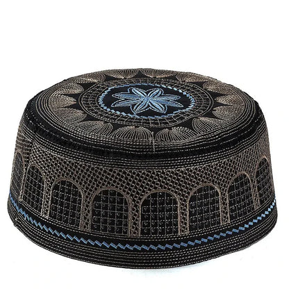Muslim Embroidered Cotton Prayer Cap
