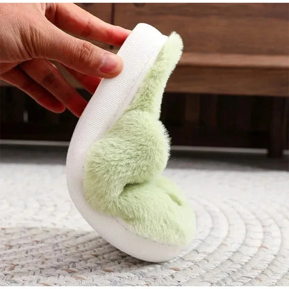 Cute Green Monster Plush Slippers