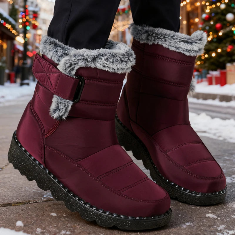 Woman Winter Boots Ankle Low Heels Botas Mujer Waterproof Warm Snow Boots Women's Boots Faux Fur Long Plush Snow Boots