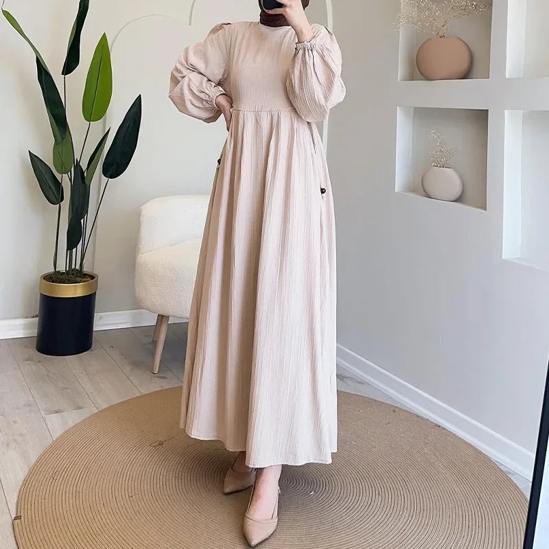 Modest Lantern Sleeve Autumn Dress