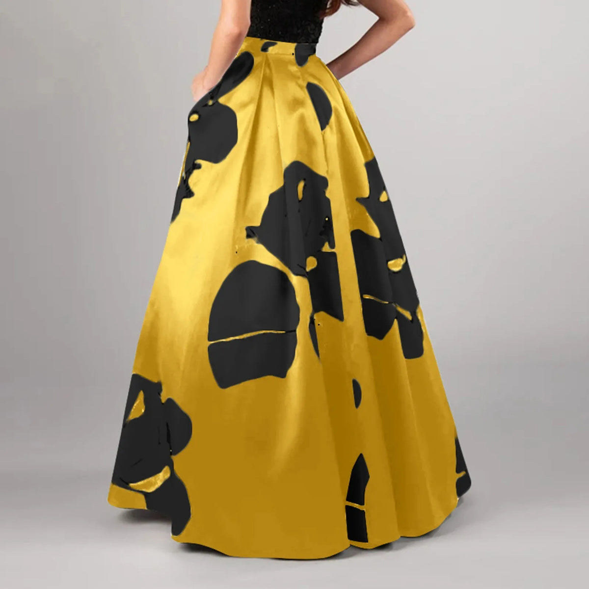 Women's Boho Skirt Vintage High Waist Large Swing Maxi Skirt