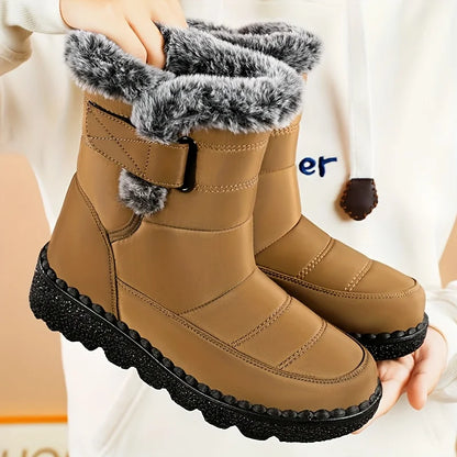 Woman Winter Boots Ankle Low Heels Botas Mujer Waterproof Warm Snow Boots Women's Boots Faux Fur Long Plush Snow Boots