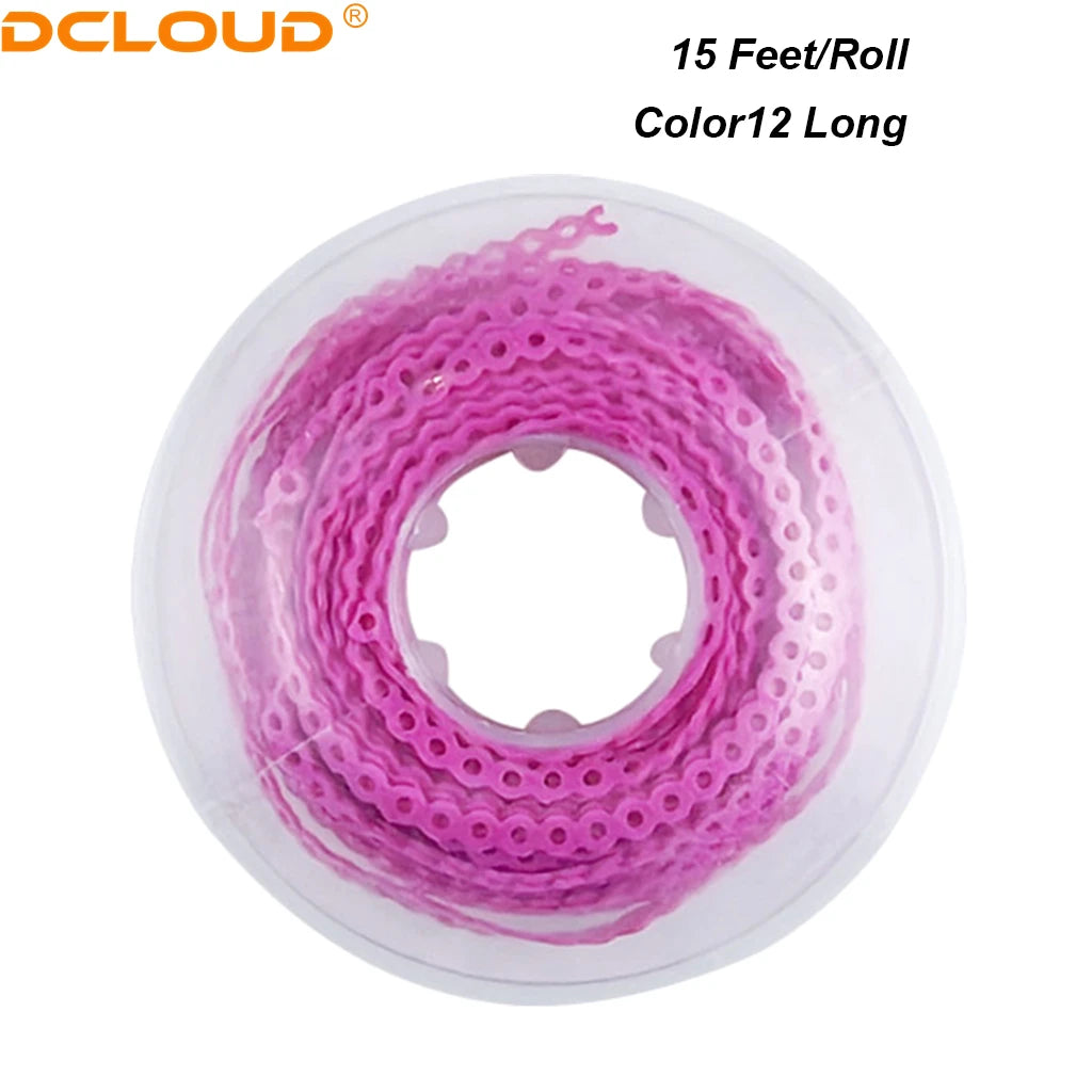 Orthodontic Elastic Power Chain 15ft Spool Dental Rubber Chain 4.57m