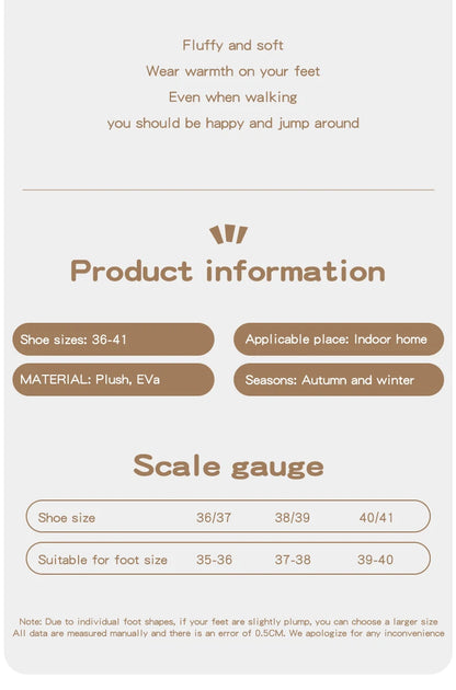 Winter Women's Slippers Boots Fashion Fuzzy Fur Anti-slip