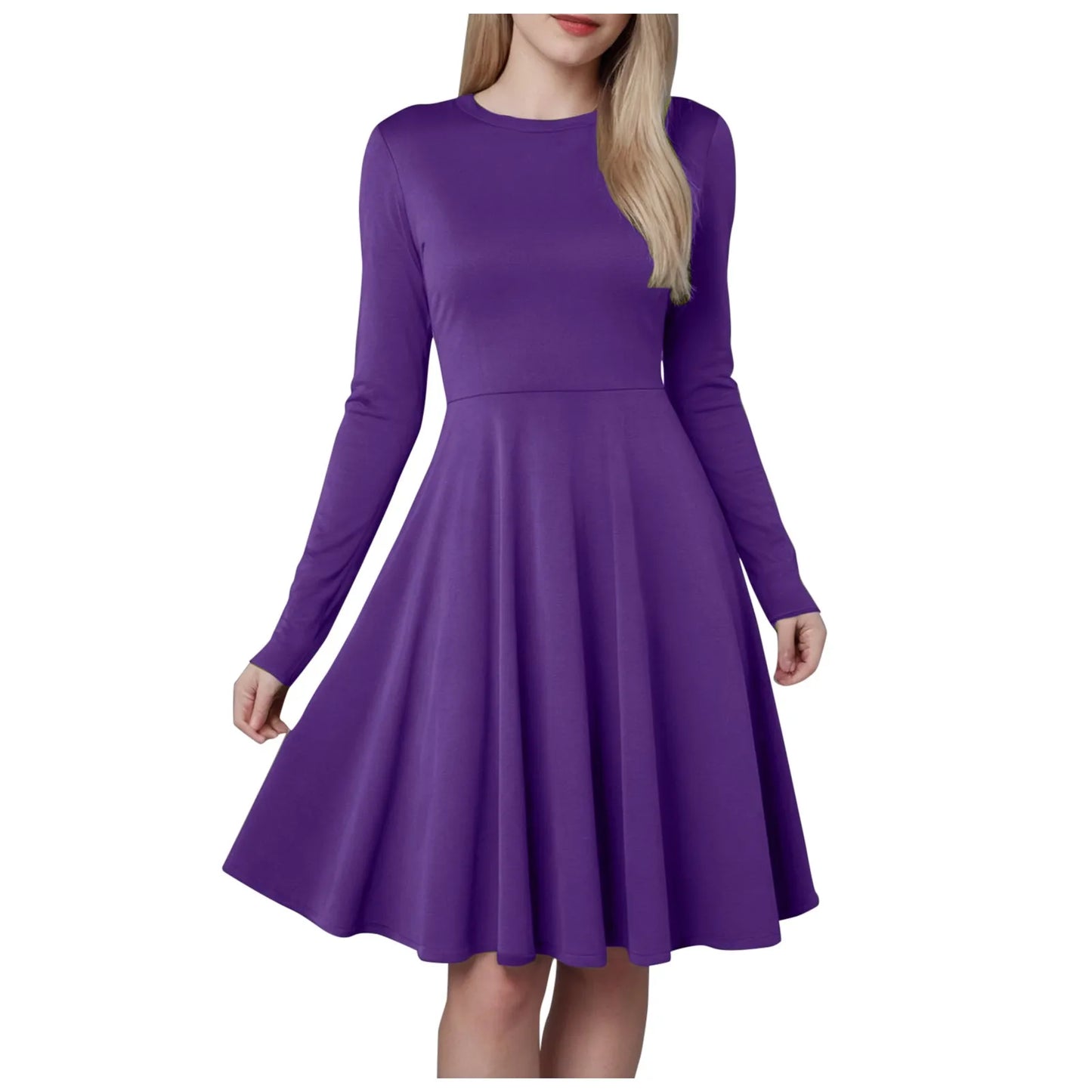 Women Elegant Short Dress Solid Color Pleated High Wais