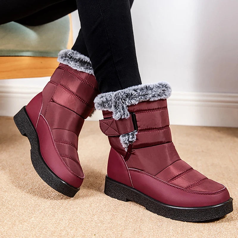 Women’s Waterproof Plush Platform Snow Boots