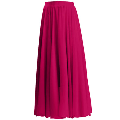 Skater Skirt for Women Summer Women's Solid Color Chiffon Skirt Women's High Waist Long Bathing Suits with Skirts for Women