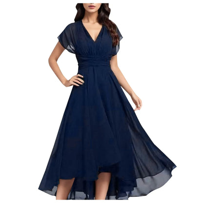 Womens Dresses Wedding Party Bridesmaid Elegant V Neck Chiffon