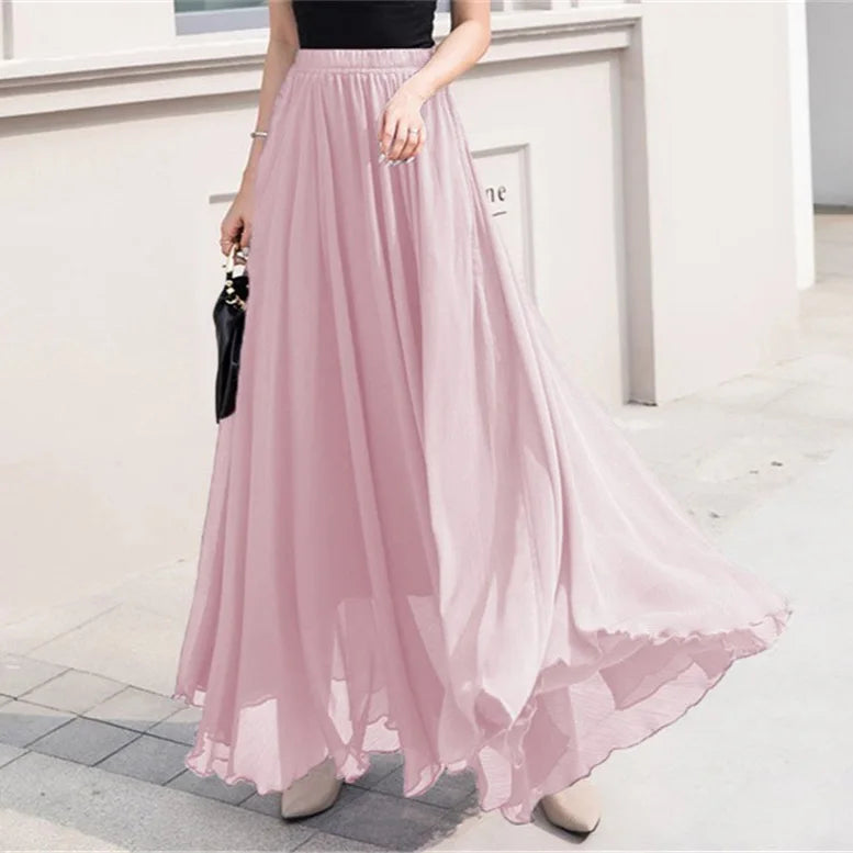 Women’s High-Waist Flowy Maxi Skirt