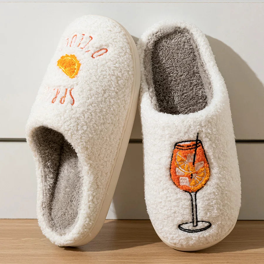 Aperol Spritz Women's Slippers Spritz O'Clock | Cozy Comfy Fluffy