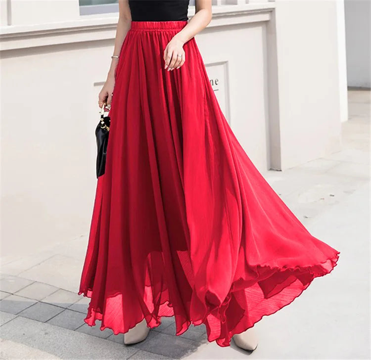 Women’s High-Waist Flowy Maxi Skirt