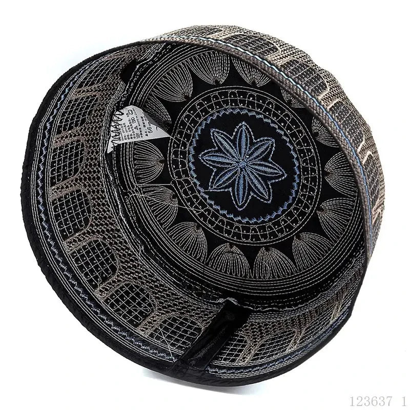 Muslim Embroidered Cotton Prayer Cap