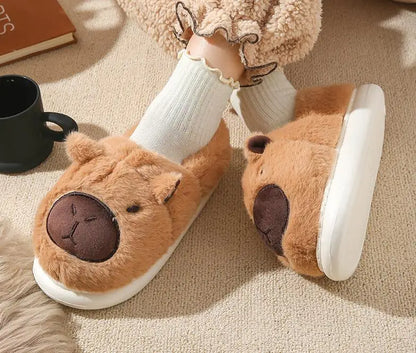 Capybara Plush Winter Slippers