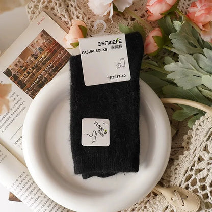 Women's Wool Socks Autumn Winter Thick Warm Rabbit Hair