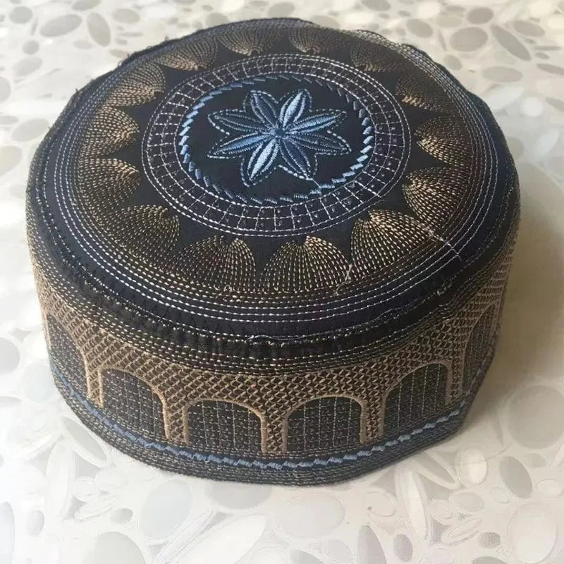 Muslim Embroidered Cotton Prayer Cap