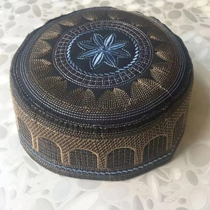 Muslim Embroidered Cotton Prayer Cap