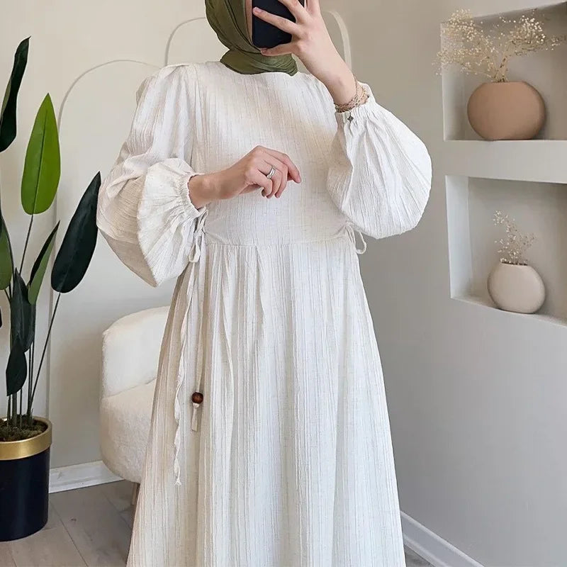 Modest Lantern Sleeve Autumn Dress