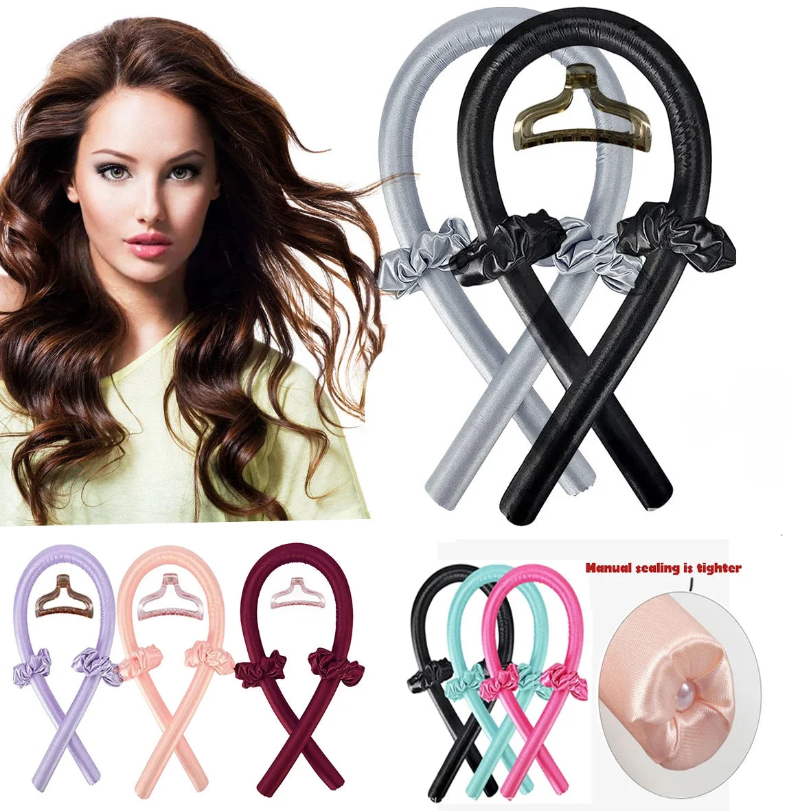 Heatless Silk Curling Rod Headband