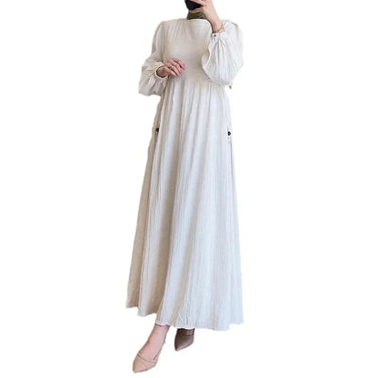 Modest Lantern Sleeve Autumn Dress